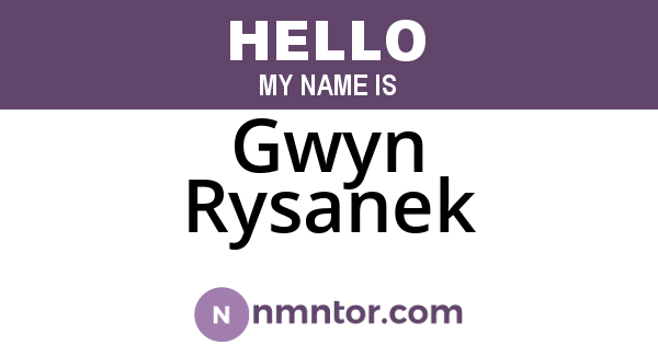 Gwyn Rysanek