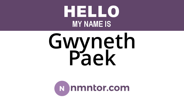 Gwyneth Paek