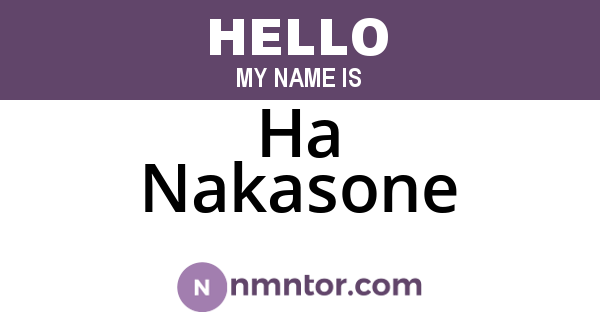 Ha Nakasone