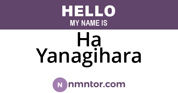 Ha Yanagihara