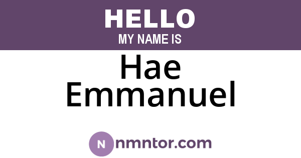 Hae Emmanuel