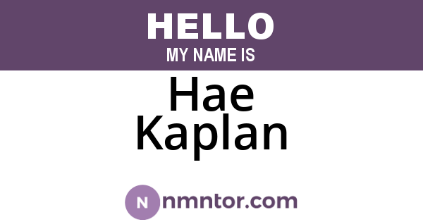 Hae Kaplan