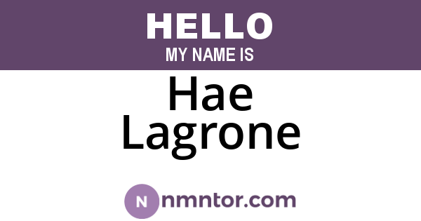 Hae Lagrone