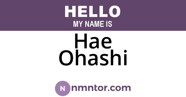 Hae Ohashi