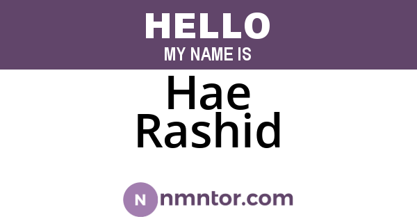 Hae Rashid
