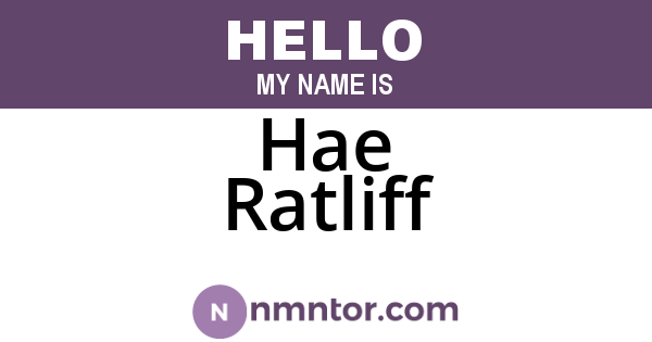 Hae Ratliff