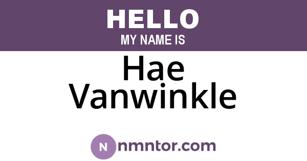 Hae Vanwinkle
