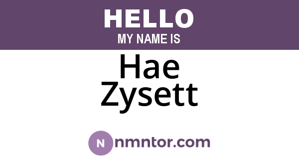 Hae Zysett
