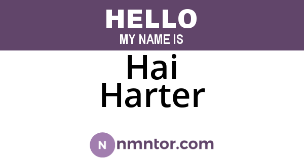 Hai Harter