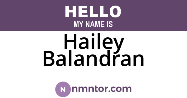 Hailey Balandran