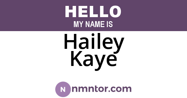 Hailey Kaye