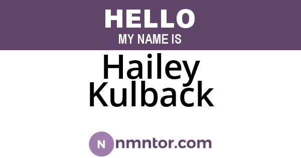 Hailey Kulback