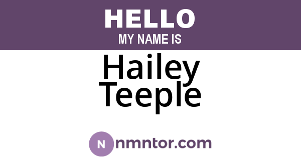 Hailey Teeple