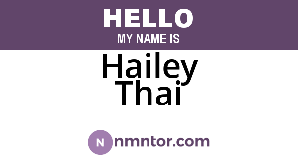 Hailey Thai