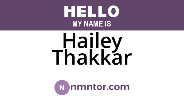 Hailey Thakkar