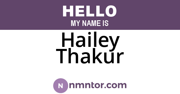 Hailey Thakur
