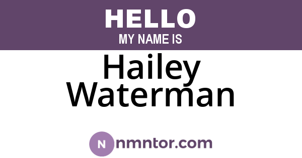Hailey Waterman