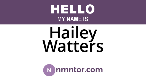 Hailey Watters