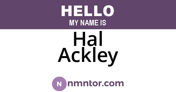 Hal Ackley