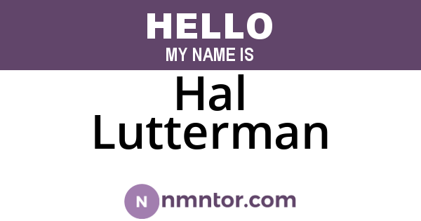 Hal Lutterman