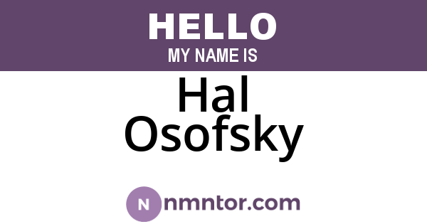 Hal Osofsky