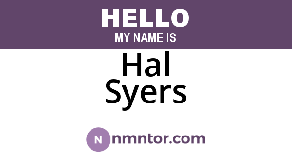 Hal Syers