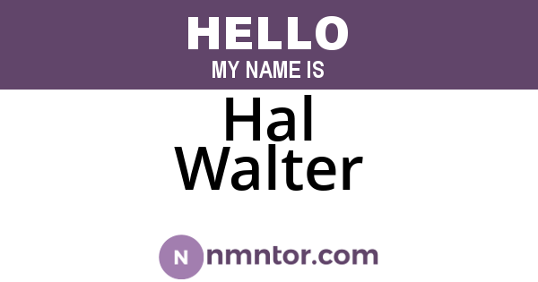 Hal Walter