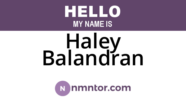 Haley Balandran