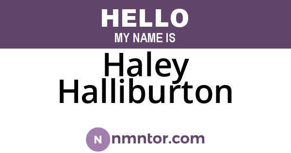 Haley Halliburton