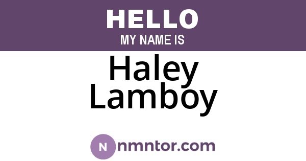 Haley Lamboy