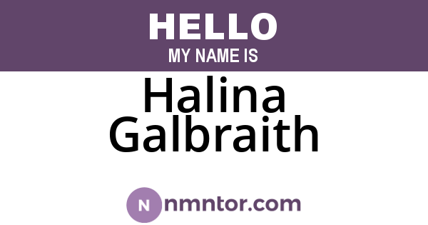 Halina Galbraith