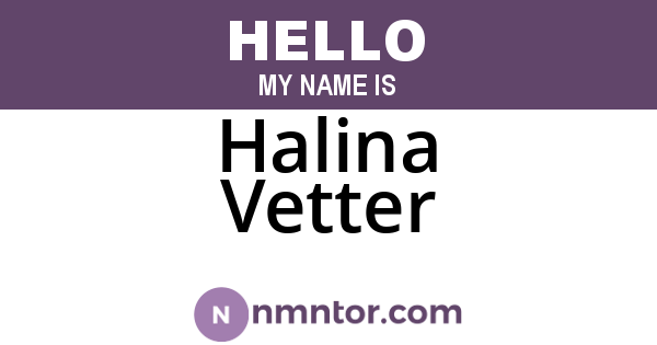 Halina Vetter