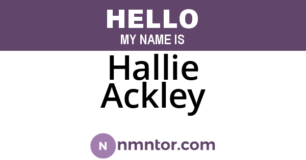 Hallie Ackley