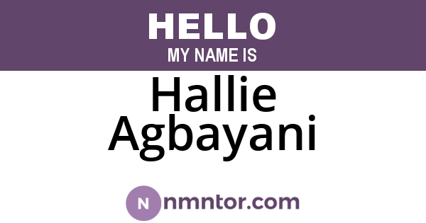 Hallie Agbayani