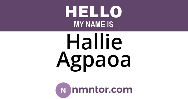 Hallie Agpaoa