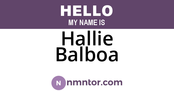 Hallie Balboa