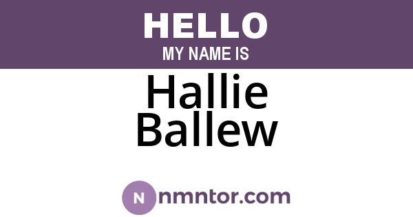 Hallie Ballew