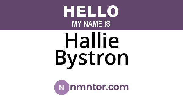 Hallie Bystron