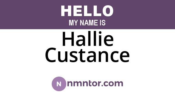 Hallie Custance