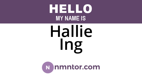 Hallie Ing
