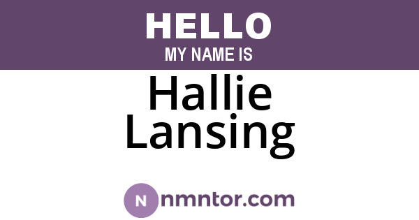 Hallie Lansing