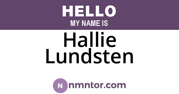 Hallie Lundsten