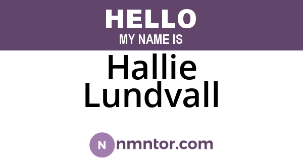Hallie Lundvall