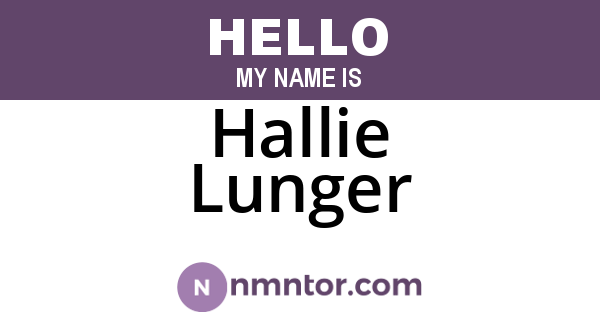 Hallie Lunger
