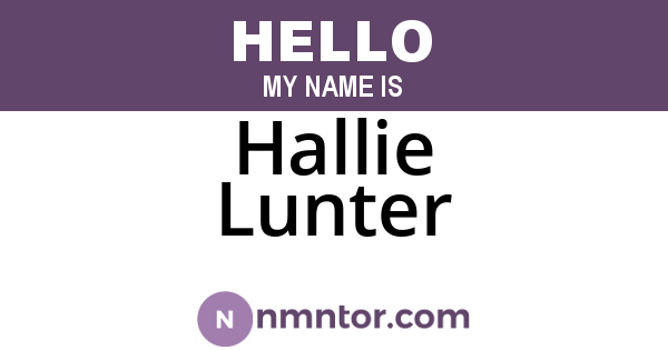 Hallie Lunter