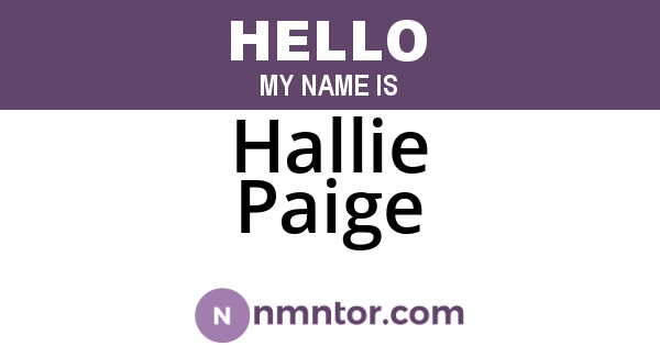 Hallie Paige