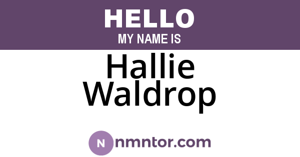 Hallie Waldrop
