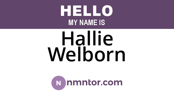 Hallie Welborn