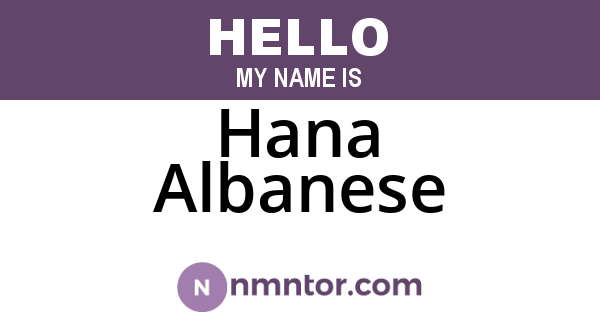 Hana Albanese