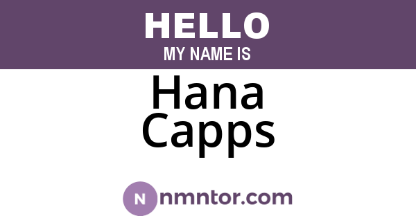 Hana Capps